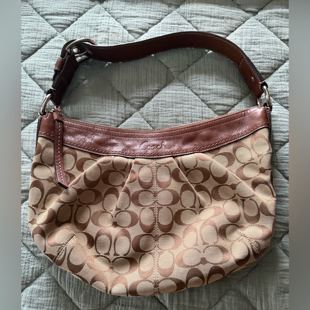 COACH y2k Brown Signature Canvas Hobo Soho Shoulder Bag